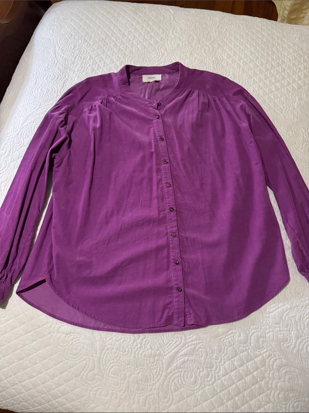 XiRENA Magenta Corduroy Button-Down Blouse